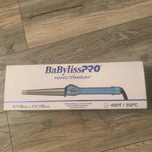 BABYLISSPRO NANO TITANIUM 3/4" TAPER BARREL CURLING WAND-EUC